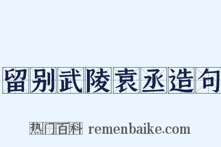 留别武陵袁丞造句是什么意思的图片